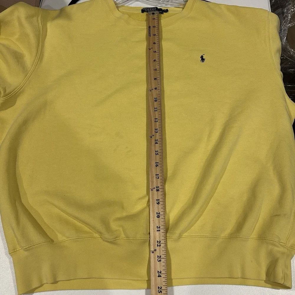 VTG Polo Ralph Lauren Sweatshirt Mens XL Yellow Crewneck 90s Made In USA Tag